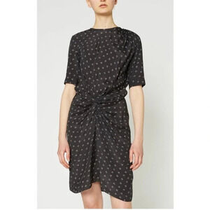 ISABEL TOILE MARANT bardeny black dress w/ drapery floral